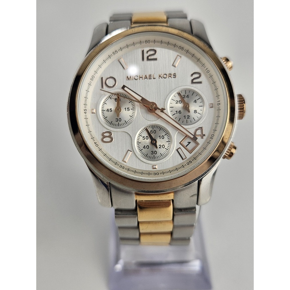 MICHAEL KORS Chronograph Womens Stainless Steel MK-5315 Watch Runs w/Box Links - Picture 2 of 7